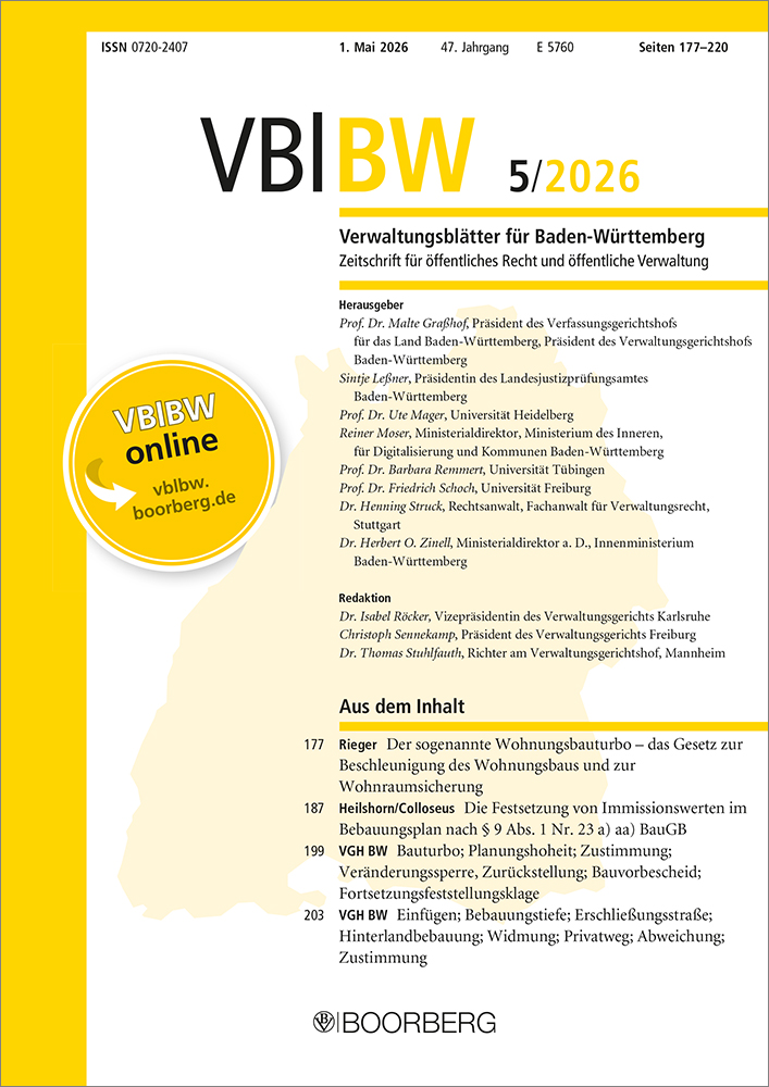 VBlBW - Verwaltungsblätter für Baden-Württemberg (Print)