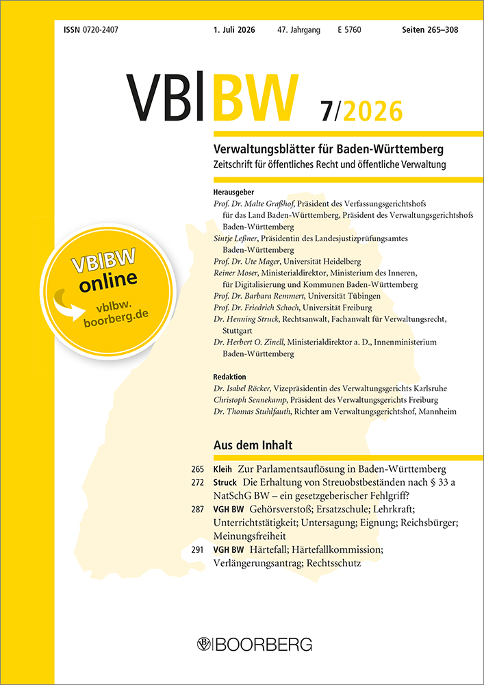 VBlBW - Verwaltungsblätter für Baden-Württemberg (Print)