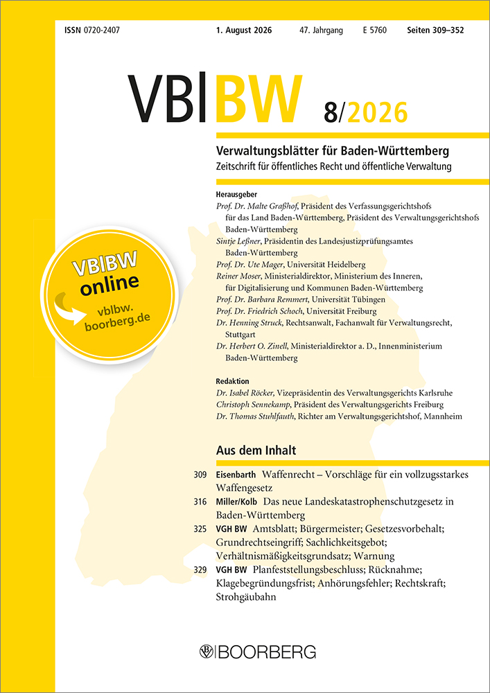 VBlBW - Verwaltungsblätter für Baden-Württemberg (Print)