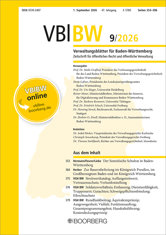 VBlBW - Verwaltungsblätter für Baden-Württemberg (Print)