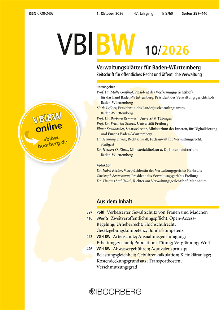 VBlBW - Verwaltungsblätter für Baden-Württemberg (Print)