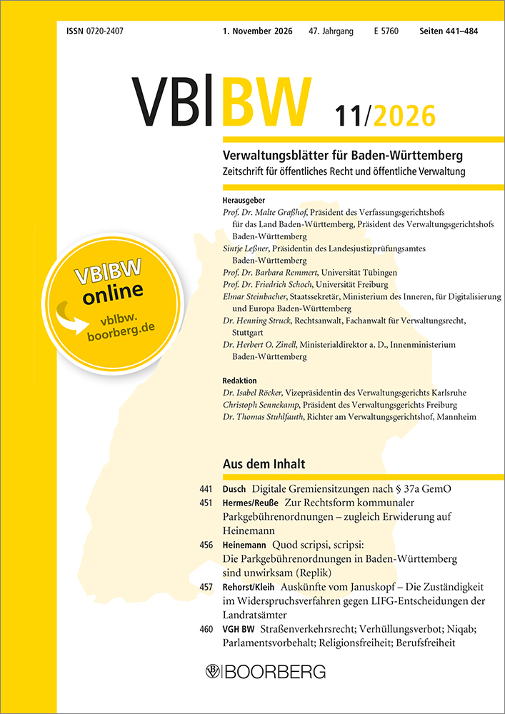 VBlBW - Verwaltungsblätter für Baden-Württemberg (Print)
