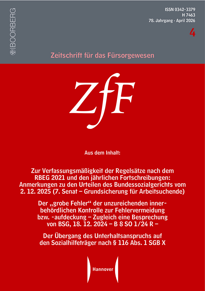 Zeitschrift für das Fürsorgewesen (ZfF)