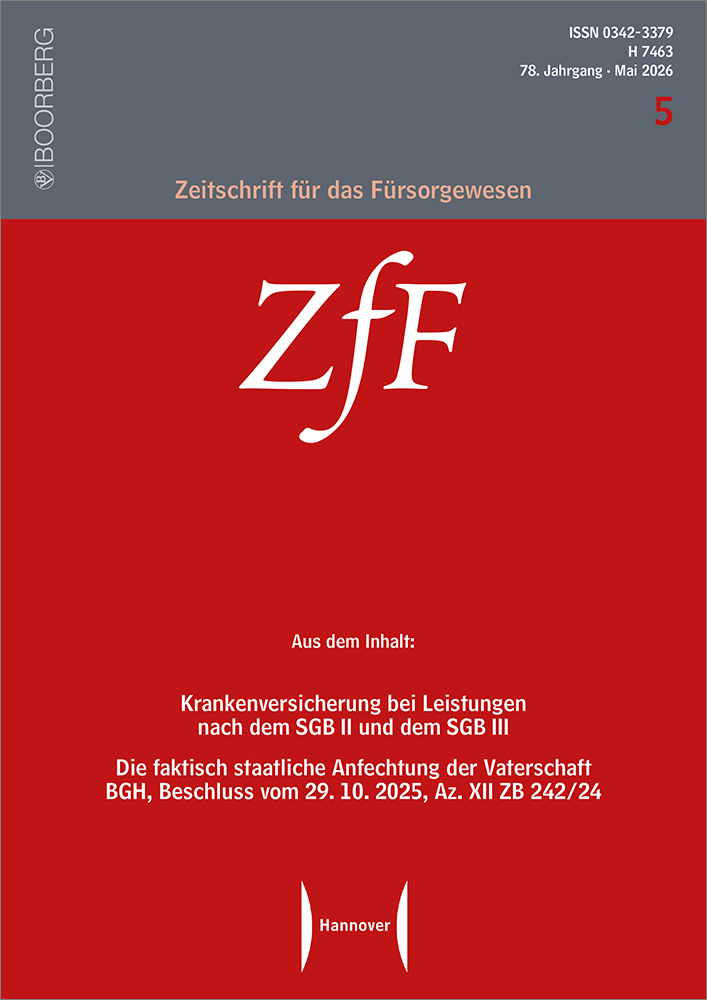 Zeitschrift für das Fürsorgewesen (ZfF)