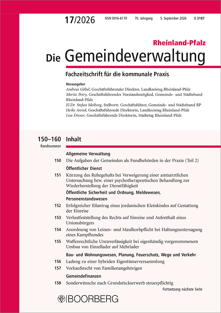 Die Gemeindeverwaltung Rheinland-Pfalz