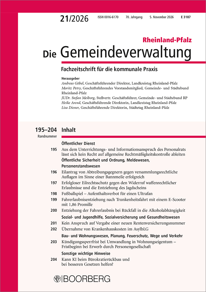 Die Gemeindeverwaltung Rheinland-Pfalz