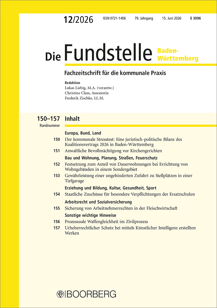 Die Fundstelle Baden-Württemberg