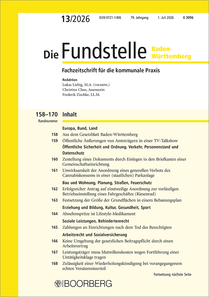 Die Fundstelle Baden-Württemberg