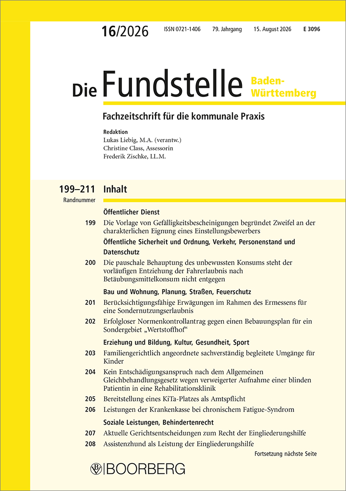 Die Fundstelle Baden-Württemberg