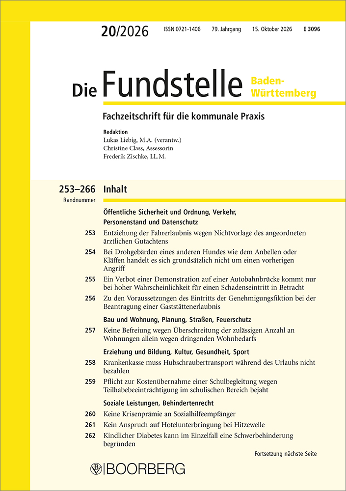 Die Fundstelle Baden-Württemberg