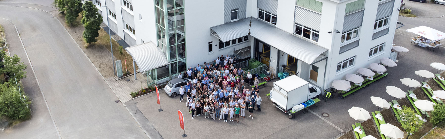 Bild aus der Vogelperspektive des BOORBER-Verlags in Steinenbronn