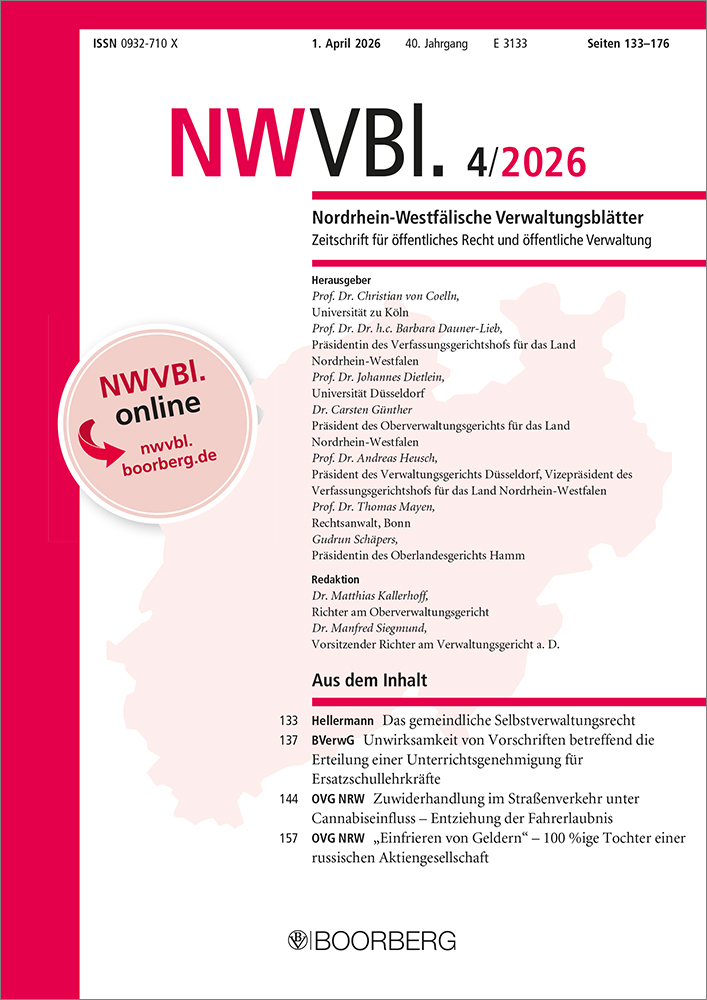 NWVBl. - Nordrhein-Westfälische Verwaltungsblätter (Print)