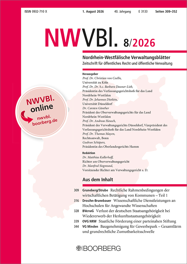NWVBl. - Nordrhein-Westfälische Verwaltungsblätter (Print)