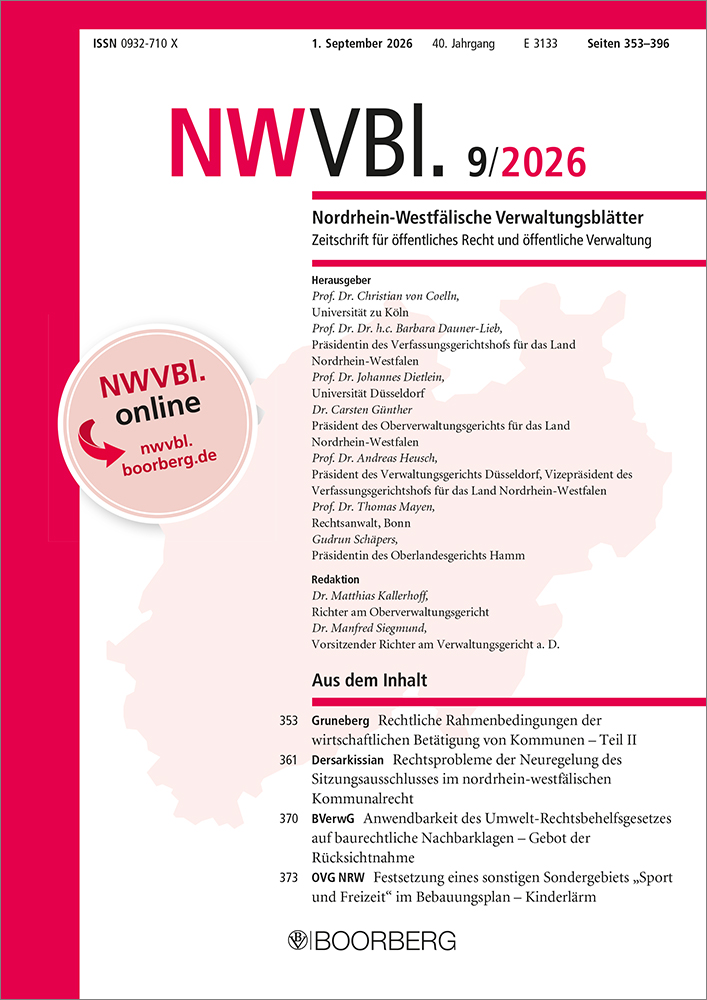 NWVBl. - Nordrhein-Westfälische Verwaltungsblätter (Print)