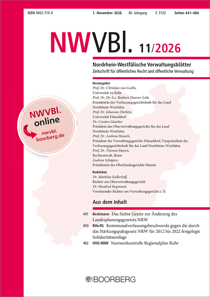 NWVBl. - Nordrhein-Westfälische Verwaltungsblätter (Print)