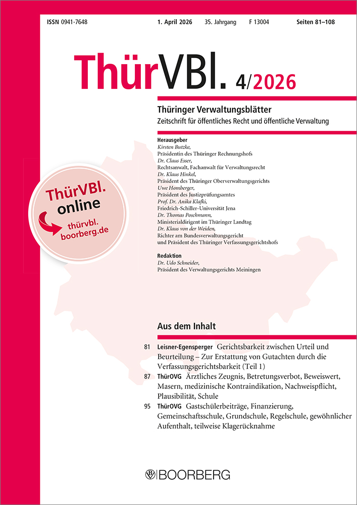 ThürVBl. - Thüringer Verwaltungsblätter (Print)