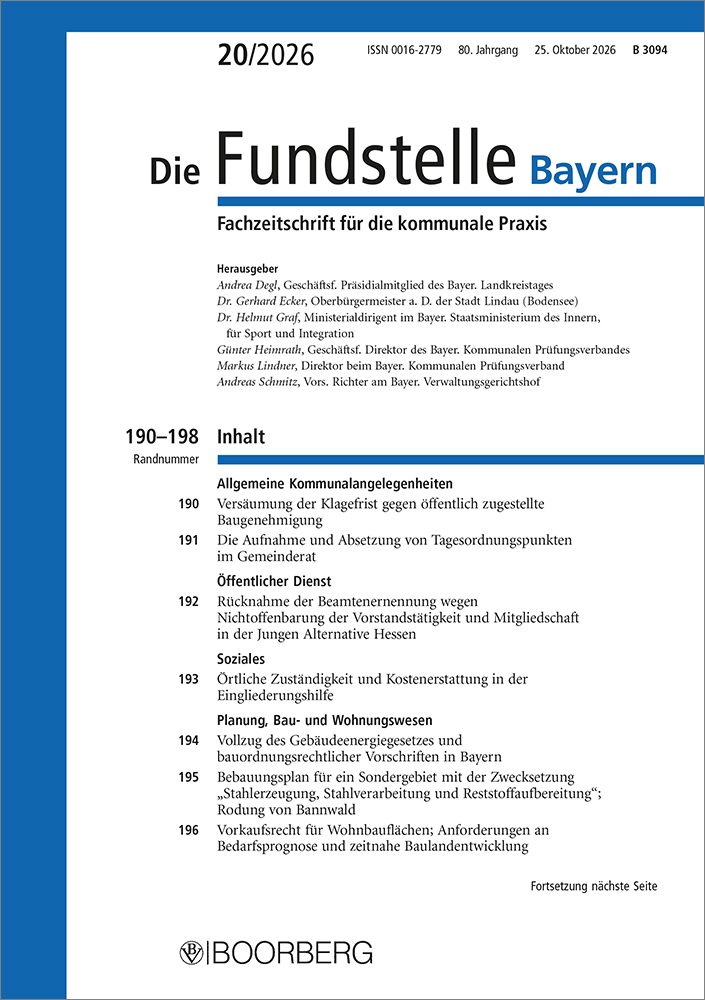 Die Fundstelle Bayern