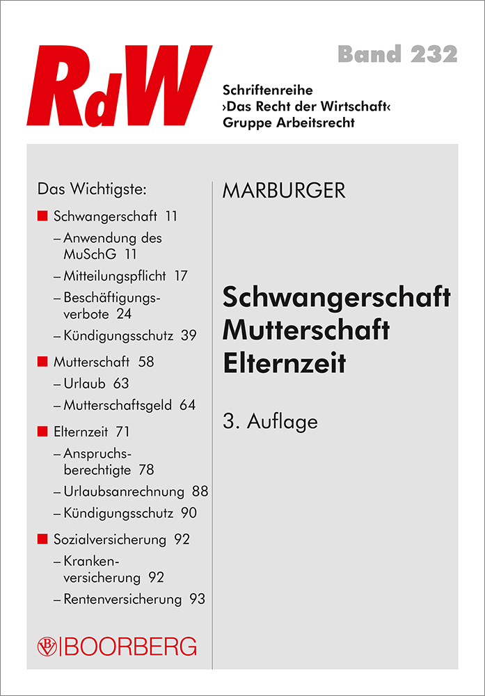 Schwangerschaft - Mutterschaft - Elternzeit