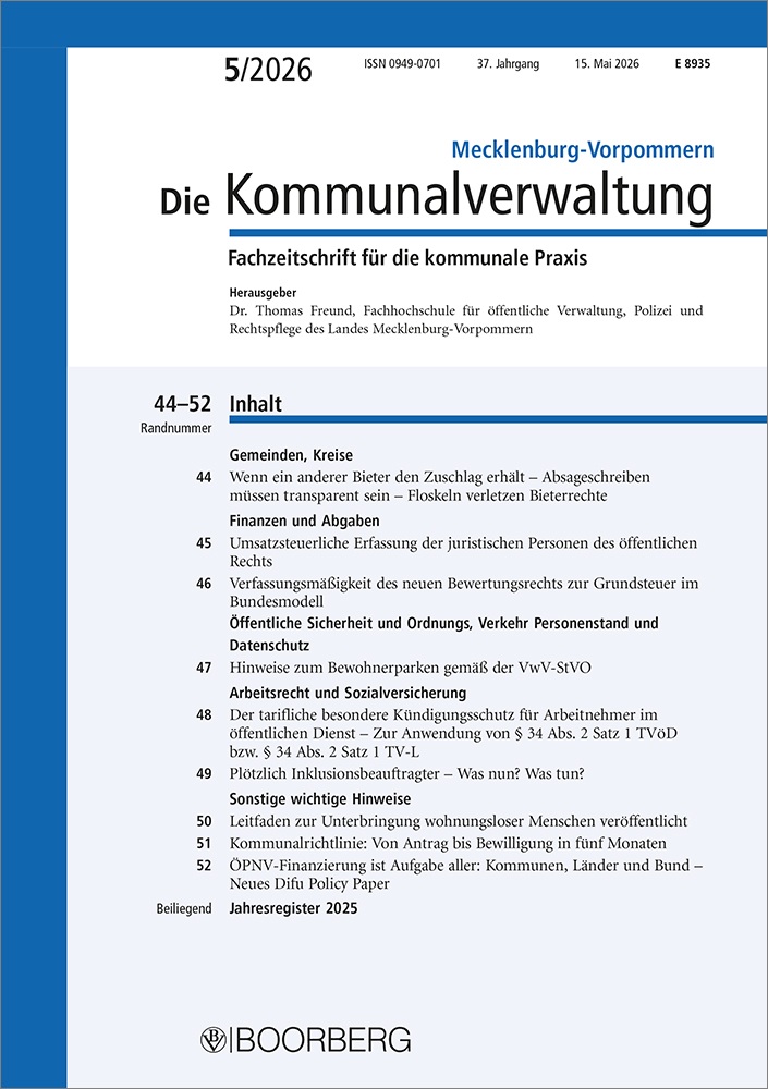 Die Kommunalverwaltung Mecklenburg-Vorpommern