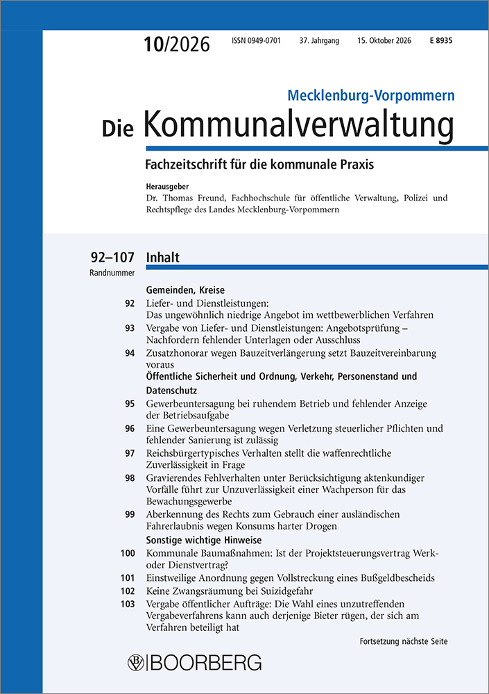 Die Kommunalverwaltung Mecklenburg-Vorpommern