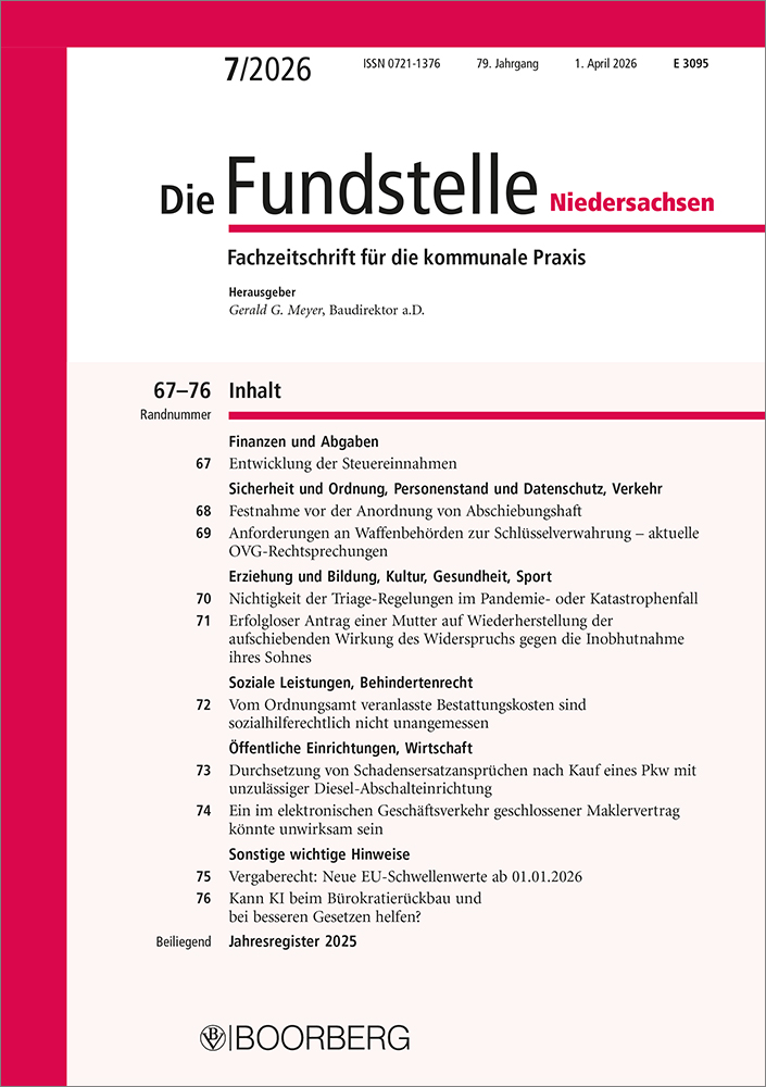 Die Fundstelle Niedersachsen