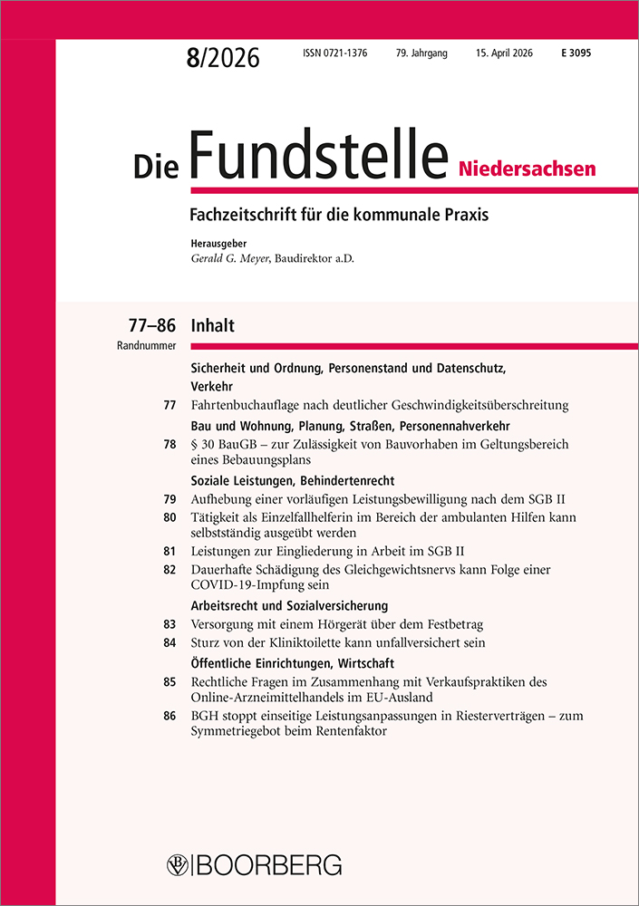 Die Fundstelle Niedersachsen
