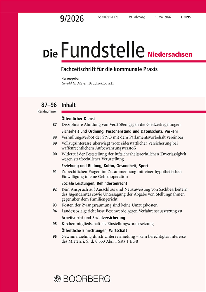Die Fundstelle Niedersachsen