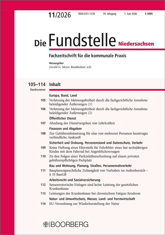 Die Fundstelle Niedersachsen