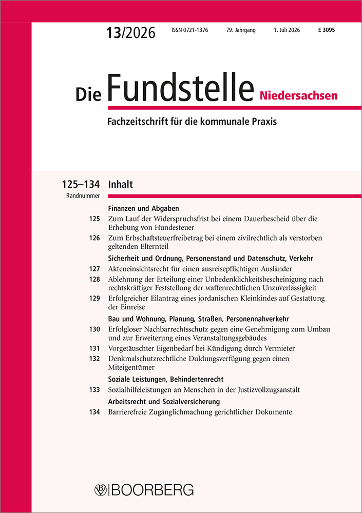 Die Fundstelle Niedersachsen