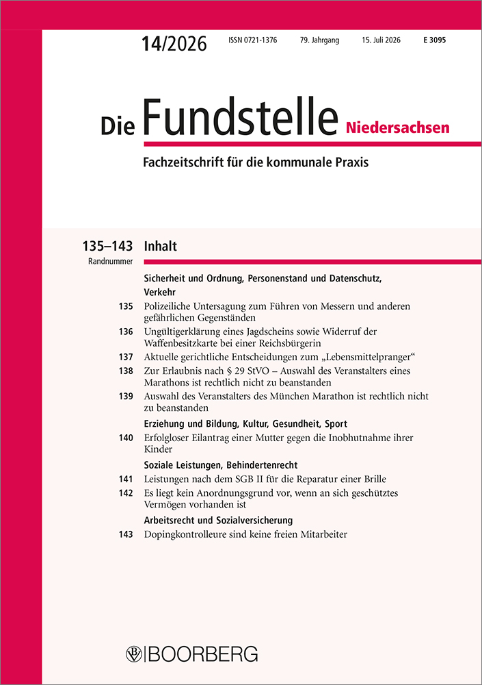 Die Fundstelle Niedersachsen
