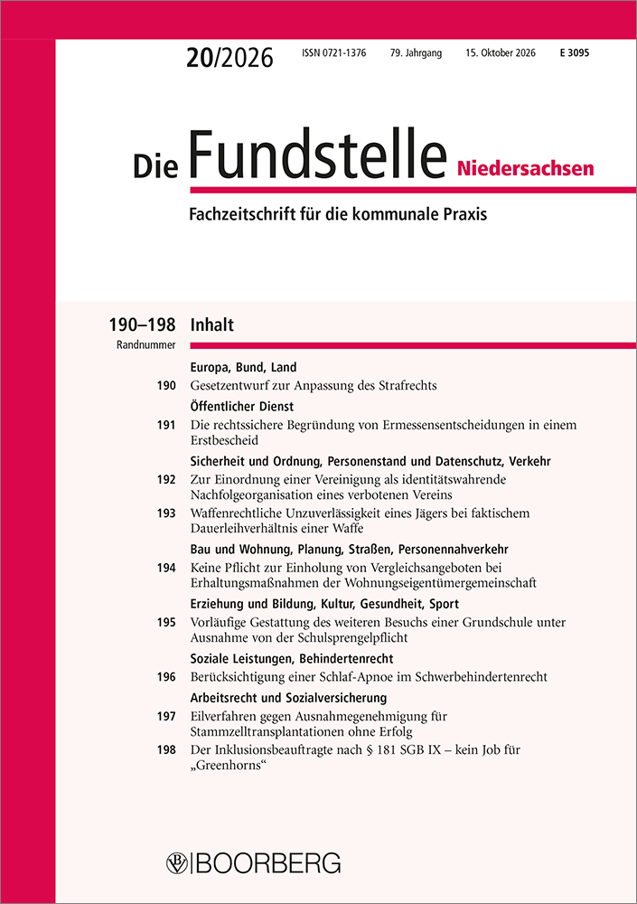 Die Fundstelle Niedersachsen