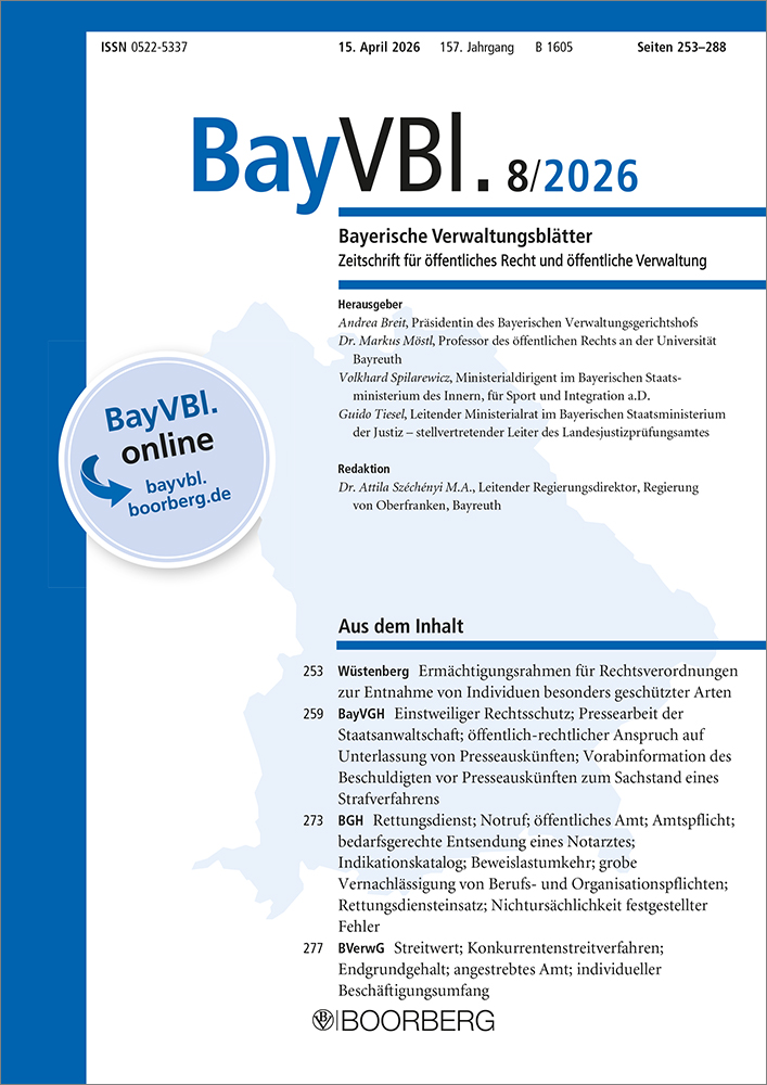 BayVBl. - Bayerische Verwaltungsblätter (Print)