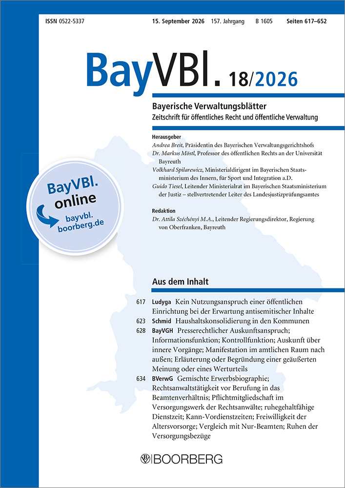 BayVBl. - Bayerische Verwaltungsblätter (Print)