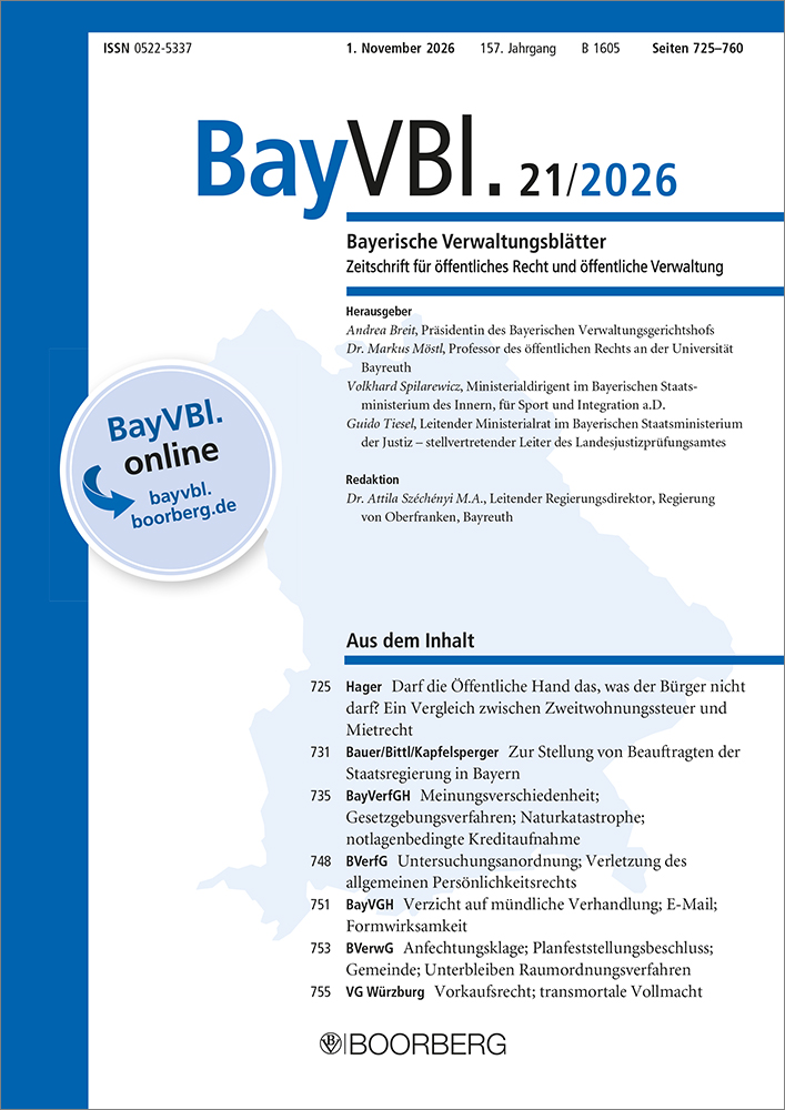 BayVBl. - Bayerische Verwaltungsblätter (Print)