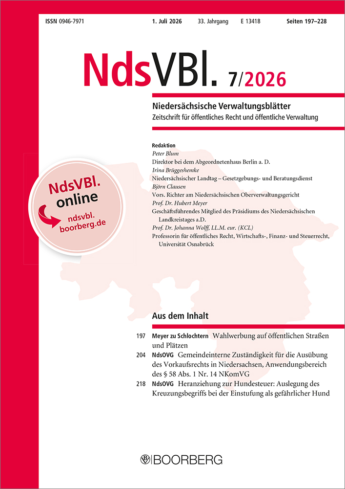 NdsVBl. - Niedersächsische Verwaltungsblätter (Print)