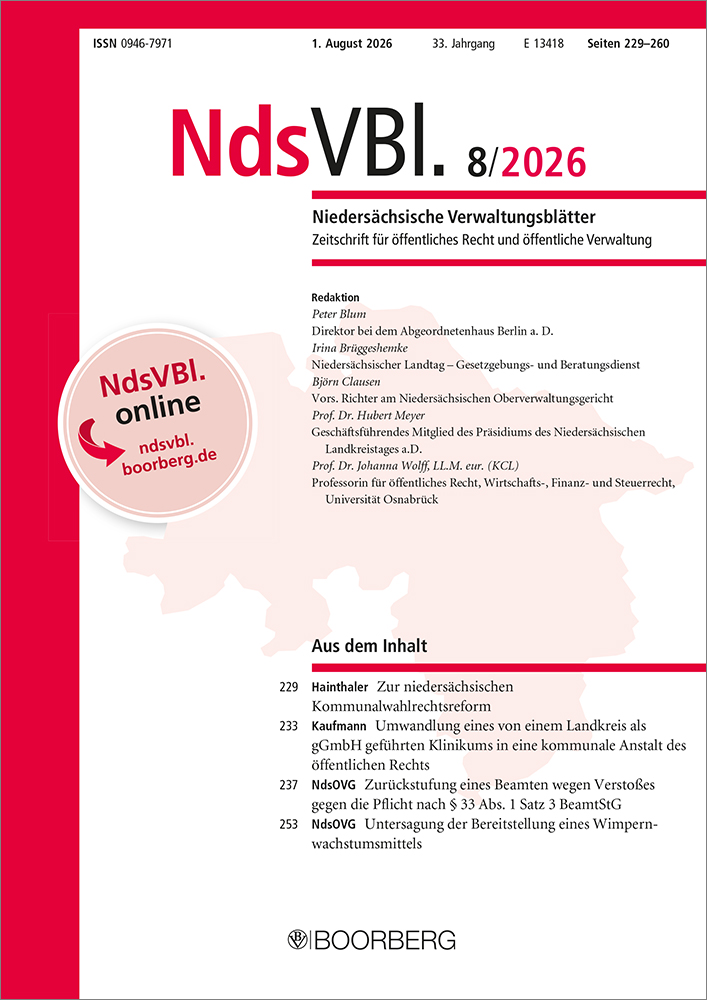 NdsVBl. - Niedersächsische Verwaltungsblätter (Print)