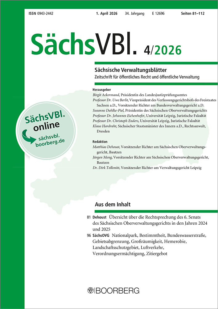 SächsVBl. - Sächsische Verwaltungsblätter (Print)