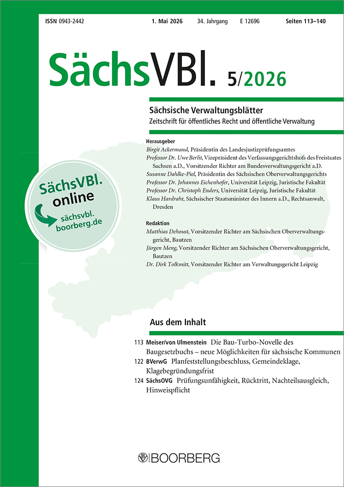 SächsVBl. - Sächsische Verwaltungsblätter (Print)