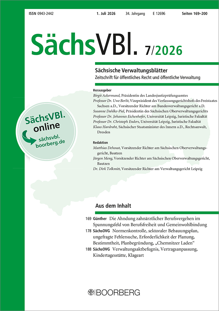 SächsVBl. - Sächsische Verwaltungsblätter (Print)