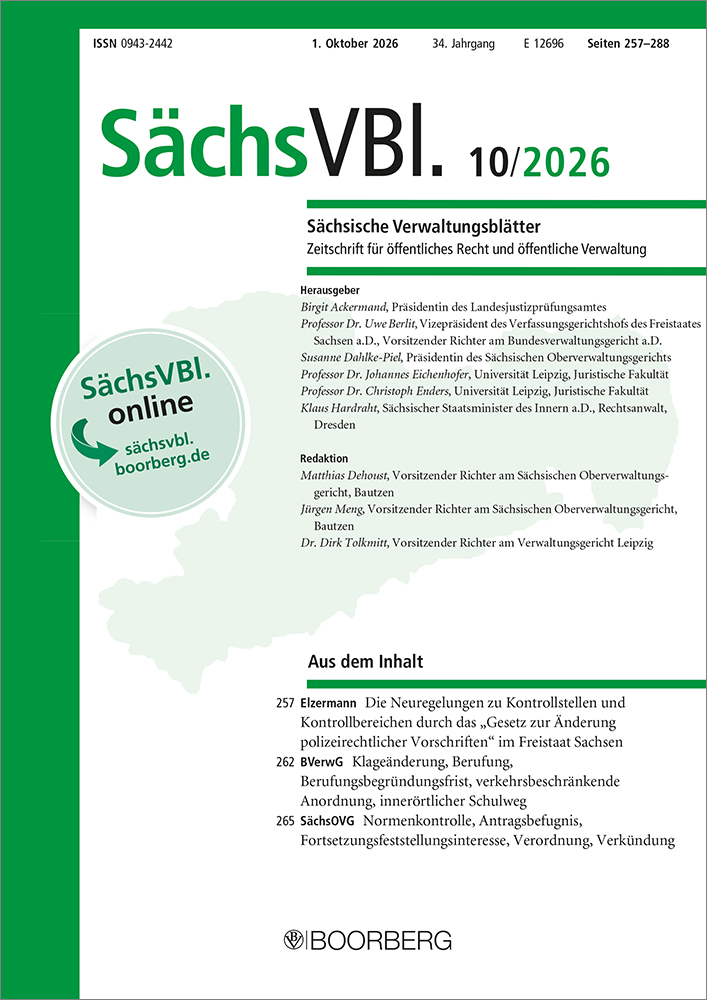 SächsVBl. - Sächsische Verwaltungsblätter (Print)